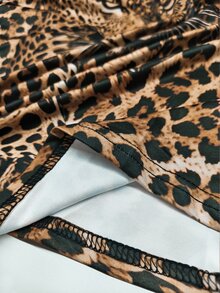 Rovax New Fashion Women's T-Shirt Retro Leopard Print Casual Street Style, Animal Pattern Short-Sleeve T-Shirt - Multicolor - View 8