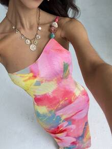 Aloruh 女士碎花休闲连衣裙，适合度假 - 彩色 - 查看 4