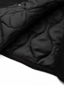EMERY ROSE Plus Size Women's Autumn And Winter Thick Four Button Double Pocket Black Sleeveless Vest Jacket Down Jacket Daily Casual Commuting Shopping - Black - View 3