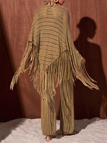 Zivah Top y Pantalones con Dobladillo de Flecos - Albaricoque - Ver 6