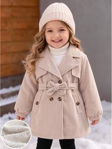 SHEIN Playful Pals Baby Girls Trench Coats - Apricot - View 9