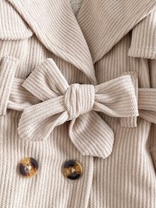 SHEIN Playful Pals Baby Girls Trench Coats - Apricot - View 5