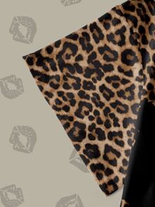 Betty Boop x SHEIN Plus Size Round Neck Leopard Print Cartoon Pattern Casual Everyday Summer T-Shirt - White - View 6