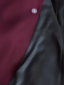 European & American Style Autumn/Winter New Fashion Versatile Solid Color Diagonal Stripe Large Lapel Tie-Front Blazer Jacket With Pants Women's Suit Set - Burgundy - View 8