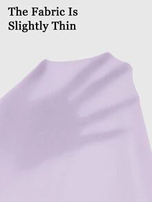 SHEIN 女士休闲纯色修身长袖T恤 - 紫色 - 查看 8