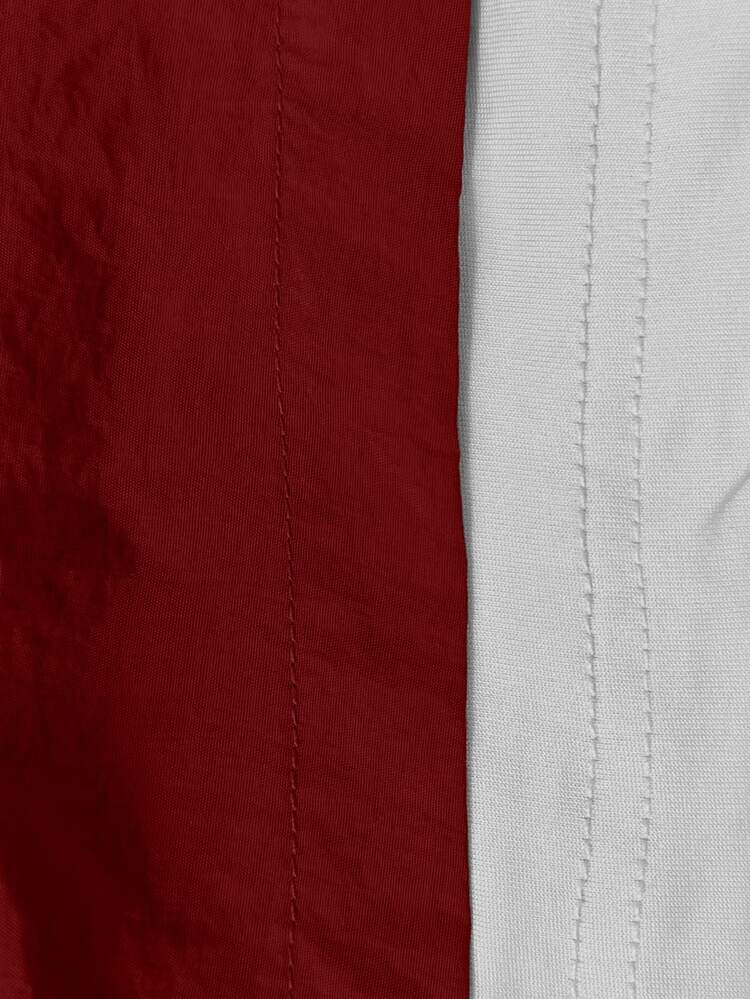 Coreblaze Pantalones cortos deportivos de doble capa con cintura de cordón y estampado de letras para hombres - Rojo - Añade 6
