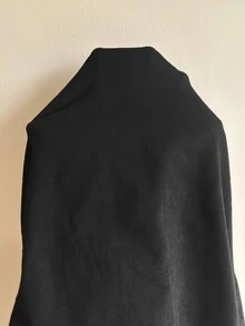 Muchica Plus Size Women Solid Color Stand Collar Long Sleeve Casual Versatile T-Shirt Fall - Black - View 8