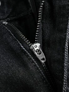 ROMWE MEN Street Life Men's Loose Fit Cargo Pocket Jeans - Black - View 4