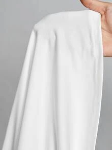 SHEIN Tall Simple Solid Color Slim High Collar All White Top Suitable For Autumn And Winter, Tall Women Office Business Basic Simple - White - View 10