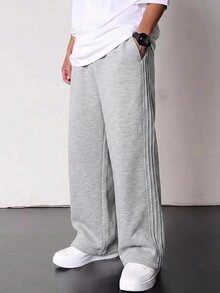 SHEIN 男童青少年休閒服飾 大童男款 舒適時尚簡約街頭風 寬鬆版型 - 灰色 - 查看 2
