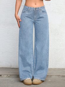 Jeanoix Petite Women's Casual Washed Straight Leg Denim Jeans - Light Wash - View 7