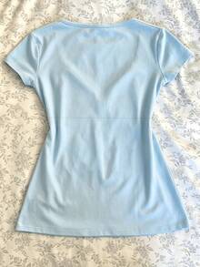 IslaSuriya Women's Lace Patchwork Pleated Casual Versatile Daily Wear T-Shirt - Multicolor - View 2