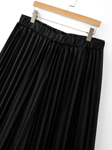 GlowEve CURVE Women's Plus Size Long Sleeve Contrast Cuff Top And Casual Wide Leg Pleated Pants Fall - Black and White - View 6