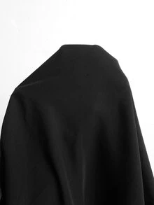 Elenzga Gaun Wanita Kasual Lengan Panjang dengan Patchwork Renda, Potongan Slim Fit, dan Belahan Samping untuk Musim Gugur - Hitam - View 9