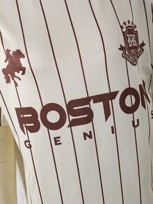 SHEIN 青少年女孩休閒街頭戶外校園通勤時尚圓領落肩短袖數位印花T恤，搭配中腰鬆緊腰口袋工裝長褲，百搭返校穿搭，適春夏季秋 - 棕色 - 查看 6