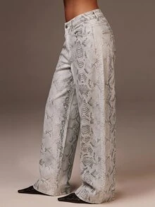 Athîral Denim 女款休閒百搭日常旅行牛仔褲，附口袋與鈕扣設計 - 彩色 - 查看 1