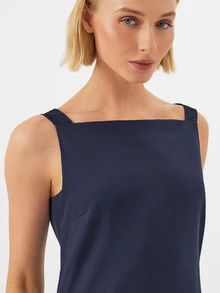 KÆRIA Hus Solid Elegant Minimalist Cowl Back Dress - Navy - Brunch Cocktail, Dinner, Navy Blue, Summer, Date, Wedding, Homecoming, Party - Royal Blue - View 5