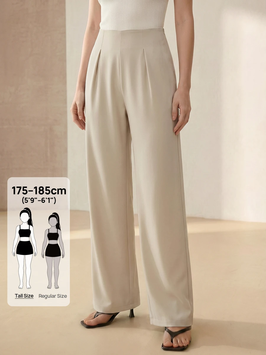 MOTF PREMIUM HIGH WAIST WIDE LEG PANTS - Apricot - View 1