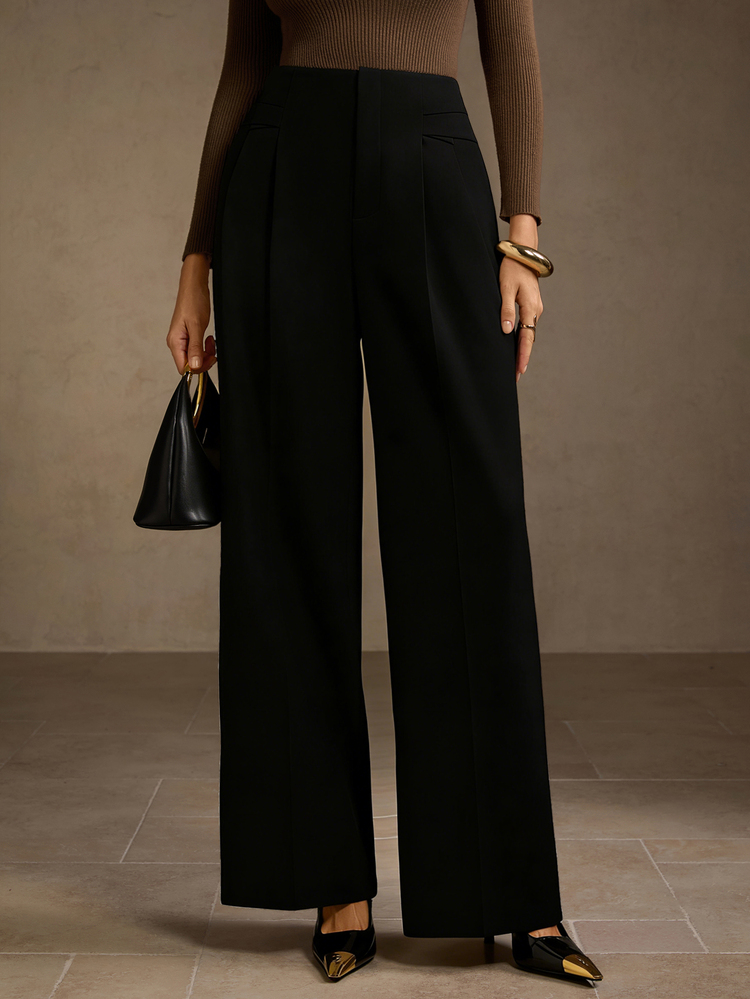 MOTF PREMIUM ELEGANT COMMUTER STRUCTURED STRAIGHT LEG DRESS PANTS - Black - View 7
