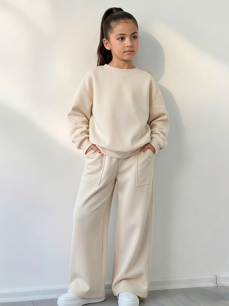 Tween Girls Hoodie & Sweatshirt Co-Ords - Apricot - View 4