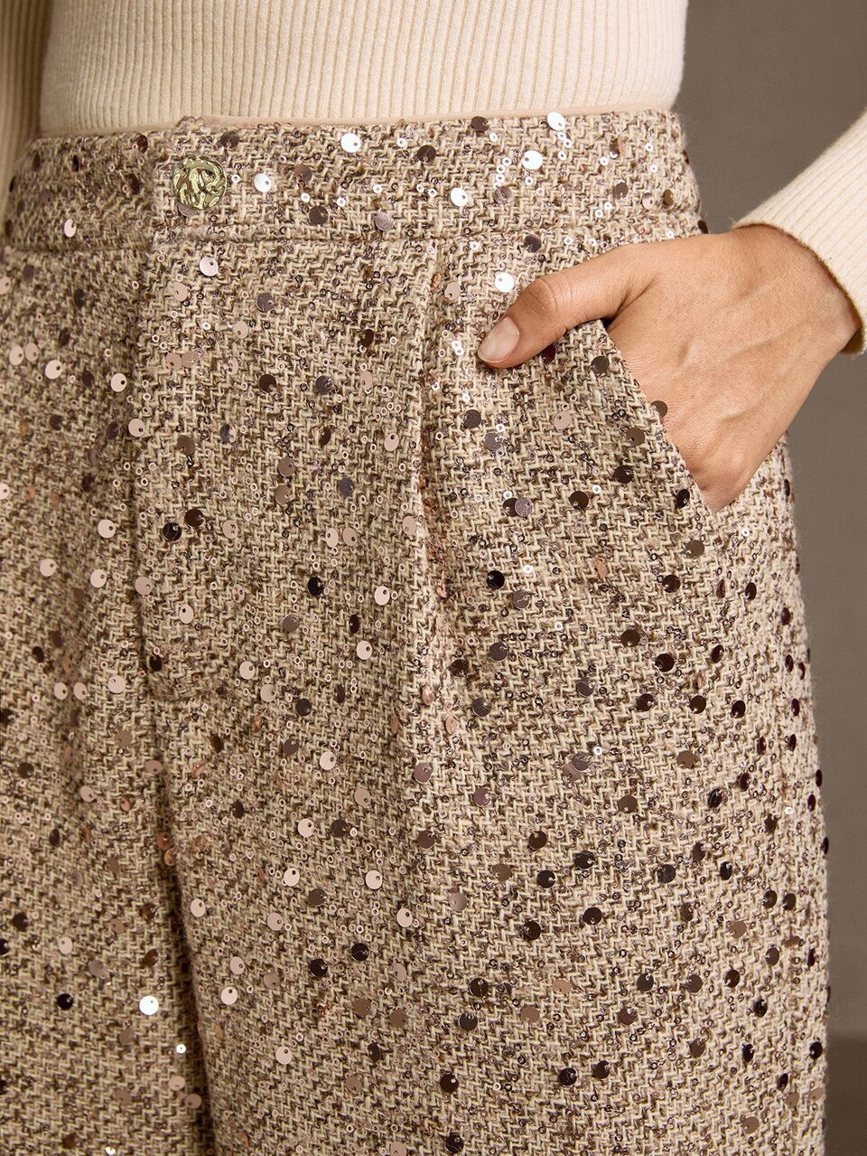 MOTF SEQUIN SLANT POCKET SUIT PANTS
