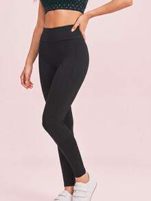 Pariaura High Waist Seamless Hollow Out Sports Leggings - Black - View 8