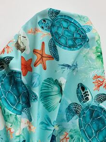 Swim Lushoire 女款夏季新款泳裝海灘度假優雅休閒綠色熱帶海洋花卉對比蕾絲長袖襯衫洋裝和服罩衫，女款通勤襯衫，夏季和服罩衫，適合海灘度假、泳池派對、鄉村、音樂節、復活節、母親節、感恩節、夜店、假日週末野餐 - 綠色 - 查看 7