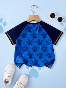 SHEIN | PAW Patrol Cartoon Print Casual Versatile Daily Wear Short Sleeve T-Shirt For Young Boy - Blue - View 2