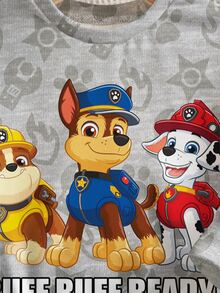 SHEIN | PAW Patrol Young Boy Casual Dog Print Crew Neck Sweatshirt, Autumn - White - View 4