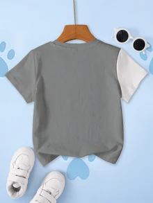 SHEIN | PAW Patrol Young Boy Crew Neck Letter Cartoon Print Casual Versatile Daily Wear Short Sleeve T-Shirt - White - View 2