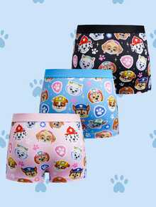 SHEIN | PAW Patrol 3pcs Young Girl Allover Print Panties, Polyester Fabric All-Over Cute Pattern - Multicolor - View 2