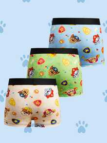 SHEIN | PAW Patrol 男童卡通印花撞色滚边平角内裤 - 彩色 - 查看 2