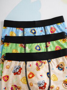 SHEIN | PAW Patrol 男童卡通印花撞色滚边平角内裤 - 彩色 - 查看 3