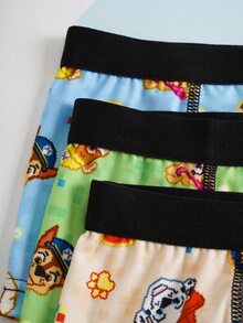 SHEIN | PAW Patrol 男童卡通印花撞色滚边平角内裤 - 彩色 - 查看 4