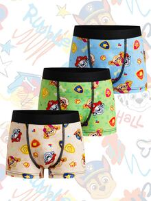 SHEIN | PAW Patrol 男童卡通印花撞色滚边平角内裤 - 彩色 - 查看 9