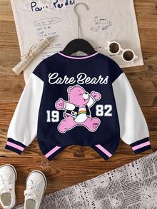 SHEIN X Care Bears Young Girl Casual Everyday Contrast Color Cartoon Bear Pattern Sweatshirt Fall Winter - White - View 6