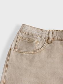 EASEVO Plus Size Men's Loose Fit Denim Jeans Pockets Back-To-School Light Blue Summer Casual Street Birthday Off Campus Beach - Yellow - View 6