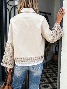 LanaWest Women's Solid Color Single-Breasted Casual Versatile Everyday Cardigan - Khaki - View 2