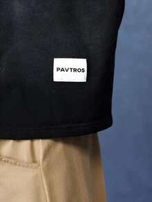 PAVTROS 男士漸層水洗破洞口袋輪廓短袖T恤，復古圓領T恤，暗黑廢土高街風，復古水洗復古風，暗色調，極簡主義，工裝風，Cleanfit極簡風，高街店訪，日常通勤，次文化穿搭，中性情侶款，節日禮物 - 黑色 - 查看 7