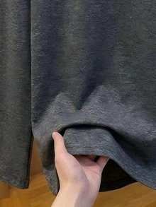 Teen Boys Boy's 2-Piece Set Top T-Shirt Base Layer High Neck Long Sleeve Versatile Base Layer Autumn/Winter New Ribbed Textured Fabric - Grey - View 5