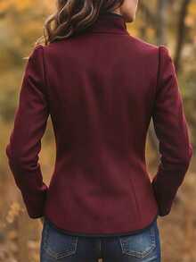 Yalmera Women's Fashion Embroidered Double-Breasted Long Sleeve Jacket Street Elegant - Multicolor - View 2