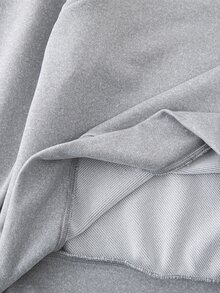 SHEIN 2合1女童套裝：刺繡馬半拉鍊上衣與彈性直筒褲，連帽衫，秋季穿搭，秋季日常穿著 - 灰色 - 查看 7