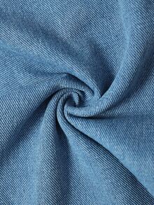 SHEIN Young Girls Jeans Pants,Trousers Girls Fall Outfits Casual Preppy-Style Blue Bow Embroidery.Suitable For Spring, Summer,Autumn,Fall,And Winter - Medium Wash - View 7