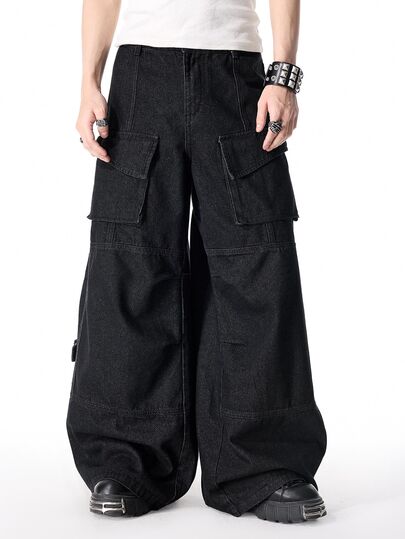 Jeans cargo de corte holgado para hombre