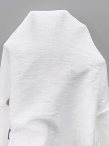 Linhara CURVE Blusa de talla grande con botones delanteros y hombros caídos - Blanco - Ver 3