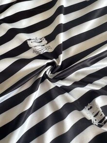 Yunfilé Kaos Lengan Panjang Kasual Motif Garis-Garis Patchwork untuk Wanita Paruh Baya - MultiWarna - View 7