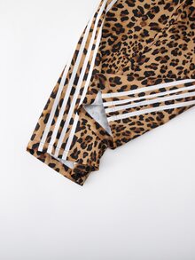 SHEIN 2件組女孩復古甜酷風休閒春/秋季套裝，秋季穿搭，秋季上衣，度假穿搭 - 棕色 - 查看 3