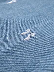 SHEIN ChillGRL 青少年女孩 Y2K 風格可愛蝴蝶結刺繡寬腿牛仔褲 新款直筒褲 全季節百搭時尚牛仔褲 - 中等水洗藍 - 查看 6