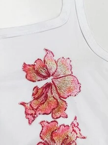 DrmWander 女款字母印花修身掛脖背心，適合日常穿著的多功能上衣 - 白色 - 查看 4