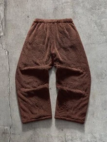 AXEPEAK Men's Colorblock Patchwork Hoodie & Pants Set - Brown - View 11